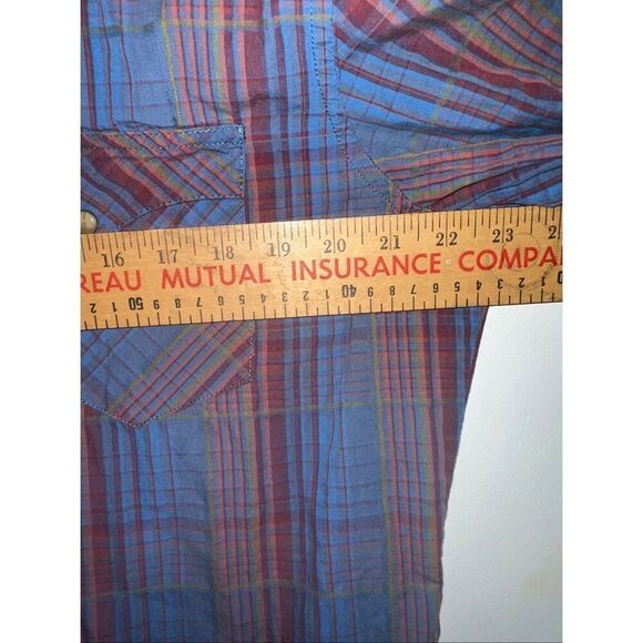 Wrangler Retro Men's Long sleeve Western Pearl Snap Sawtooth Pocket Plaid size X - Picture 6 of 8
